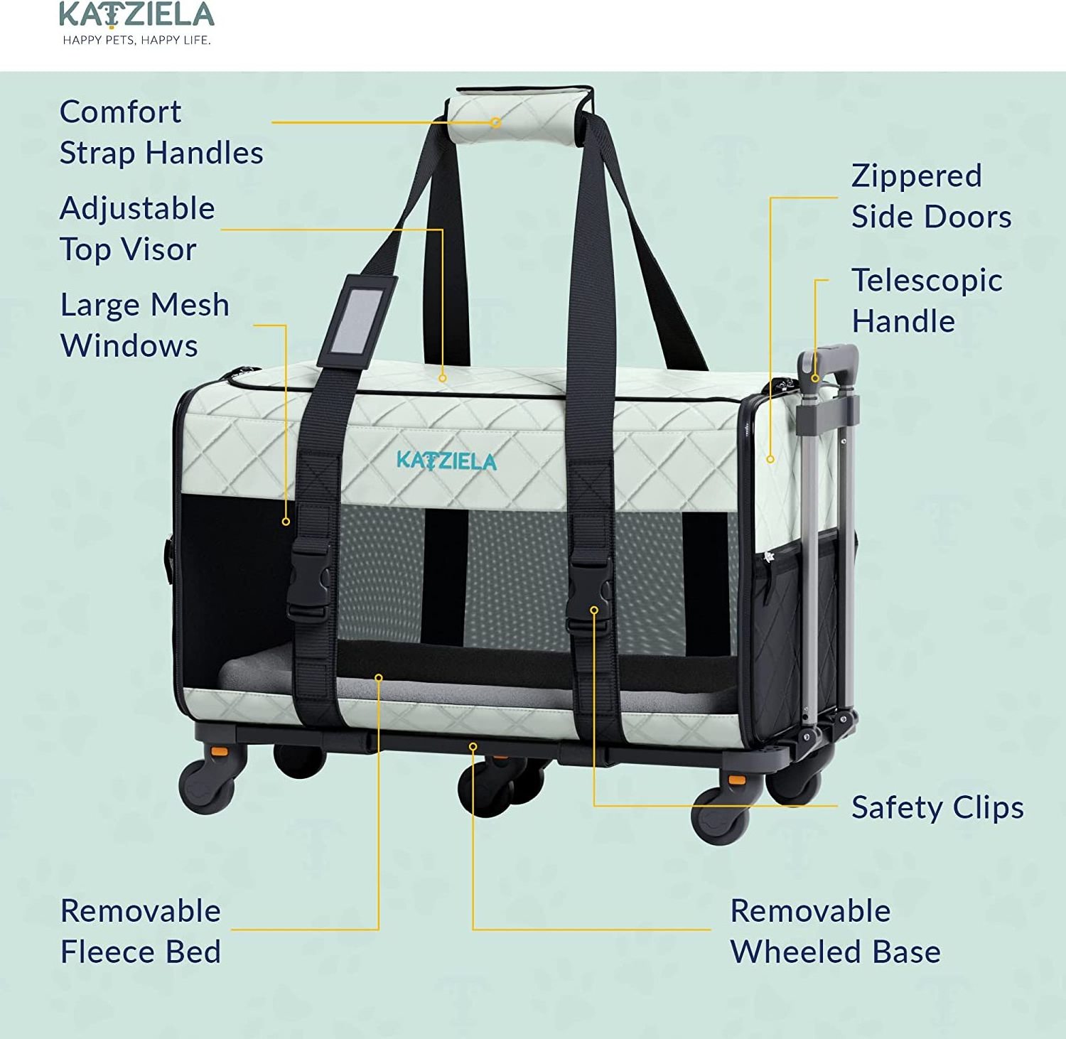 JW PET rolling travel airline approved dog carrier,pet carrier with wheels,rolling pet carrier  breathable removable wheels