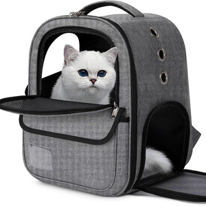 Customization Mesh Cat Travel Backpack Soft Sided Collapsible Dog Carriers Bag Portable Pet Carrier