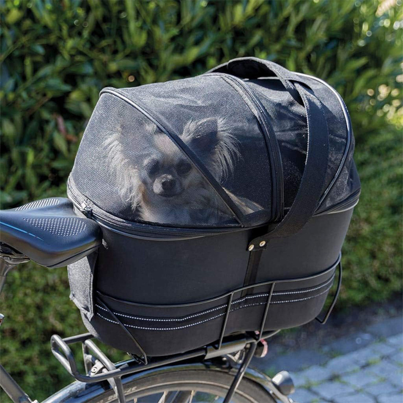 Foldable Expandable Soft-Side Pet Dog Carrier Travel Bike Basket Safe Backpack Bicycle Pet Carrier