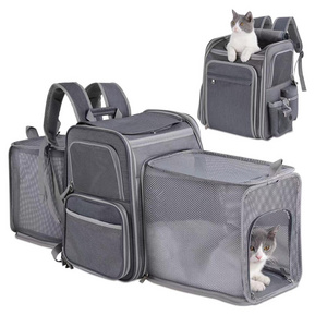 Breathable Mesh Pet Dog Backpack Soft-Sided Cat Carrier Backpack Pet Carrier Bag for Cat Dog Up to 20 Lbs