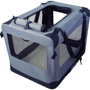 Soft Pet Crates Kennel 3 Door Soft Sided Folding Travel Pet Carrier With Straps And Fleece Mat For Indoor Outdoor Use