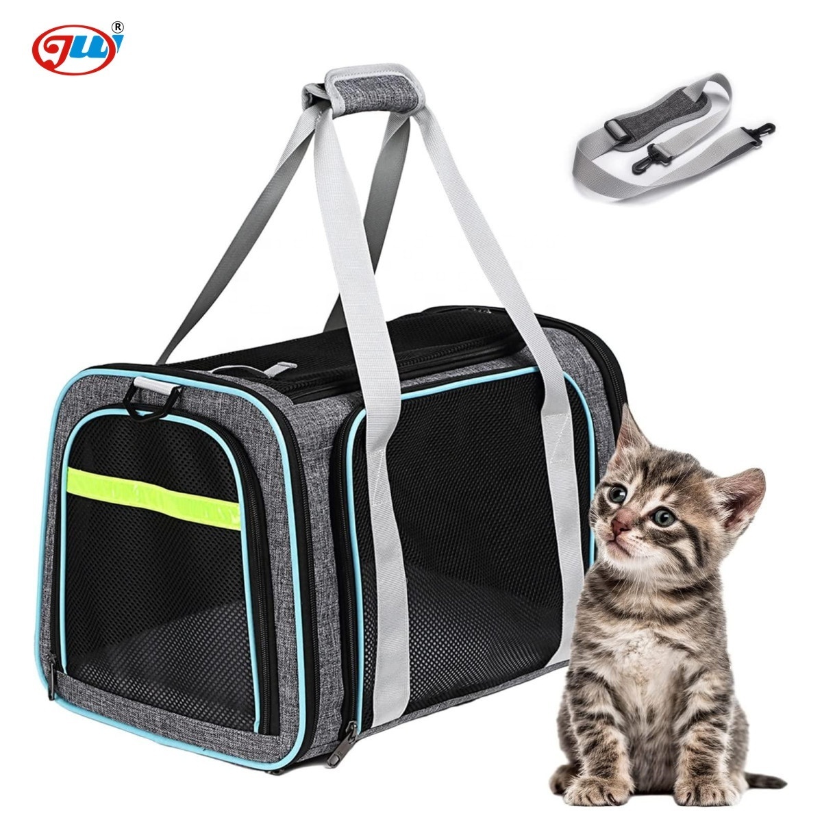 ZYZ PET Large Cat Carrier Airline Approved Breathable Dog travel backpack for Small medium kitten Soft Puppy Crate traveling