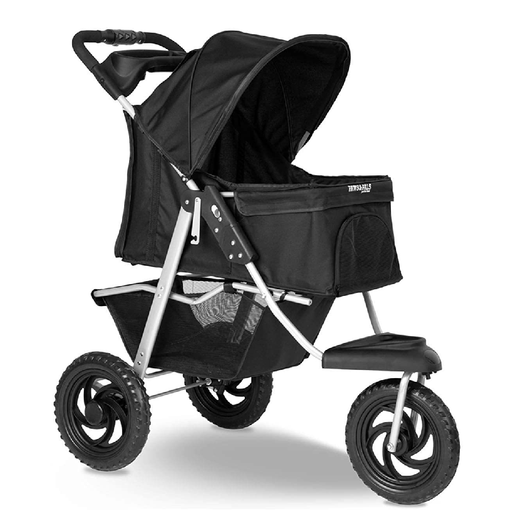 Pet Gear Travel Lite Plus Stroller, Compact, Easy Fold, No Assembly Required, Large Wheels for Cats and Dogs up to 15 pounds