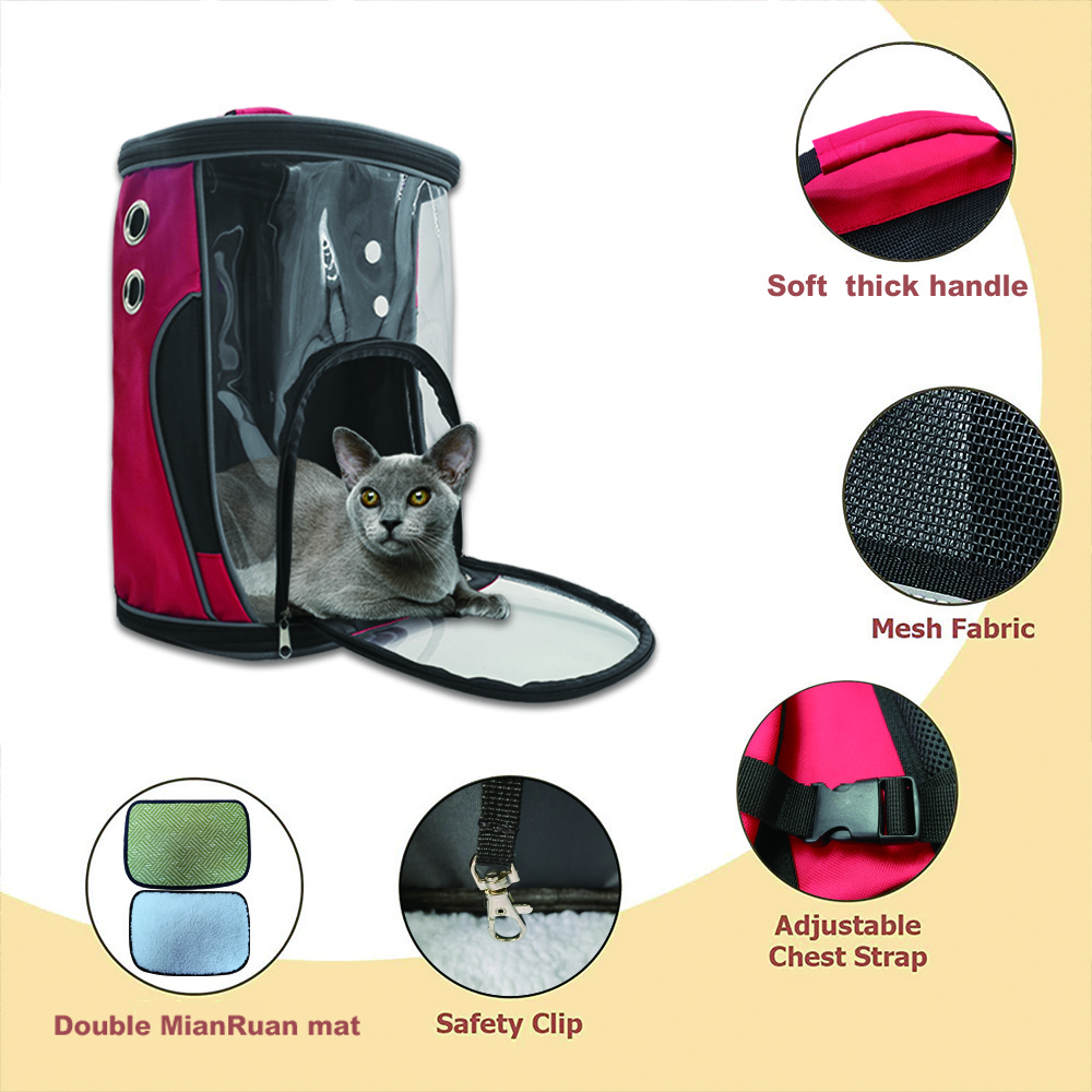 Cat Backpack Carrier Clear Pet Carrier Front Backpack for Cat Breathable Mesh Lightweight Pet Backpack for Traveling Walking