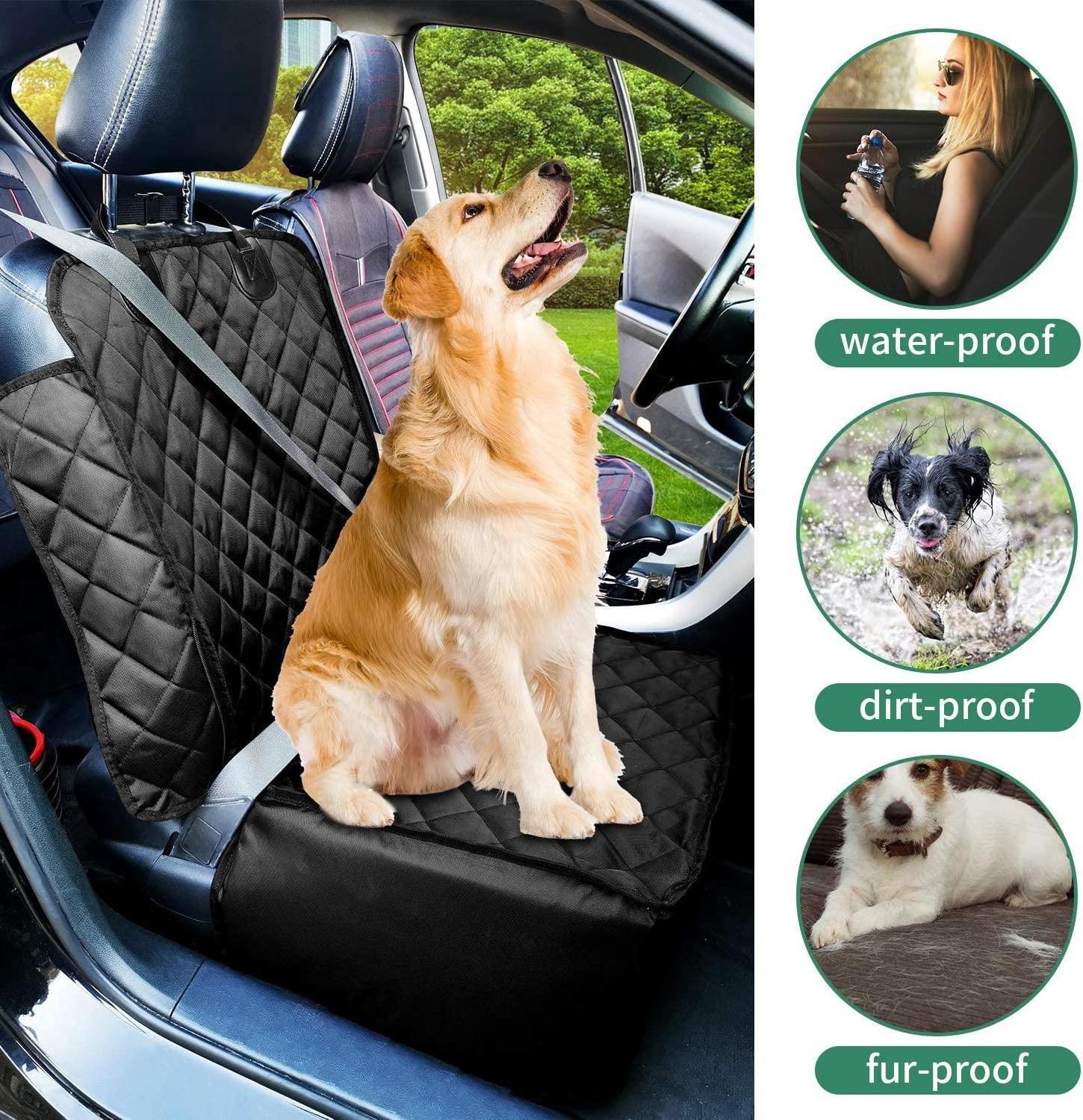 Cover Pet Booster Seat, 2 in 1 Dog Seat Cover for Cars Waterproof Dog Front Seat Cover with Safety Belt(Black)