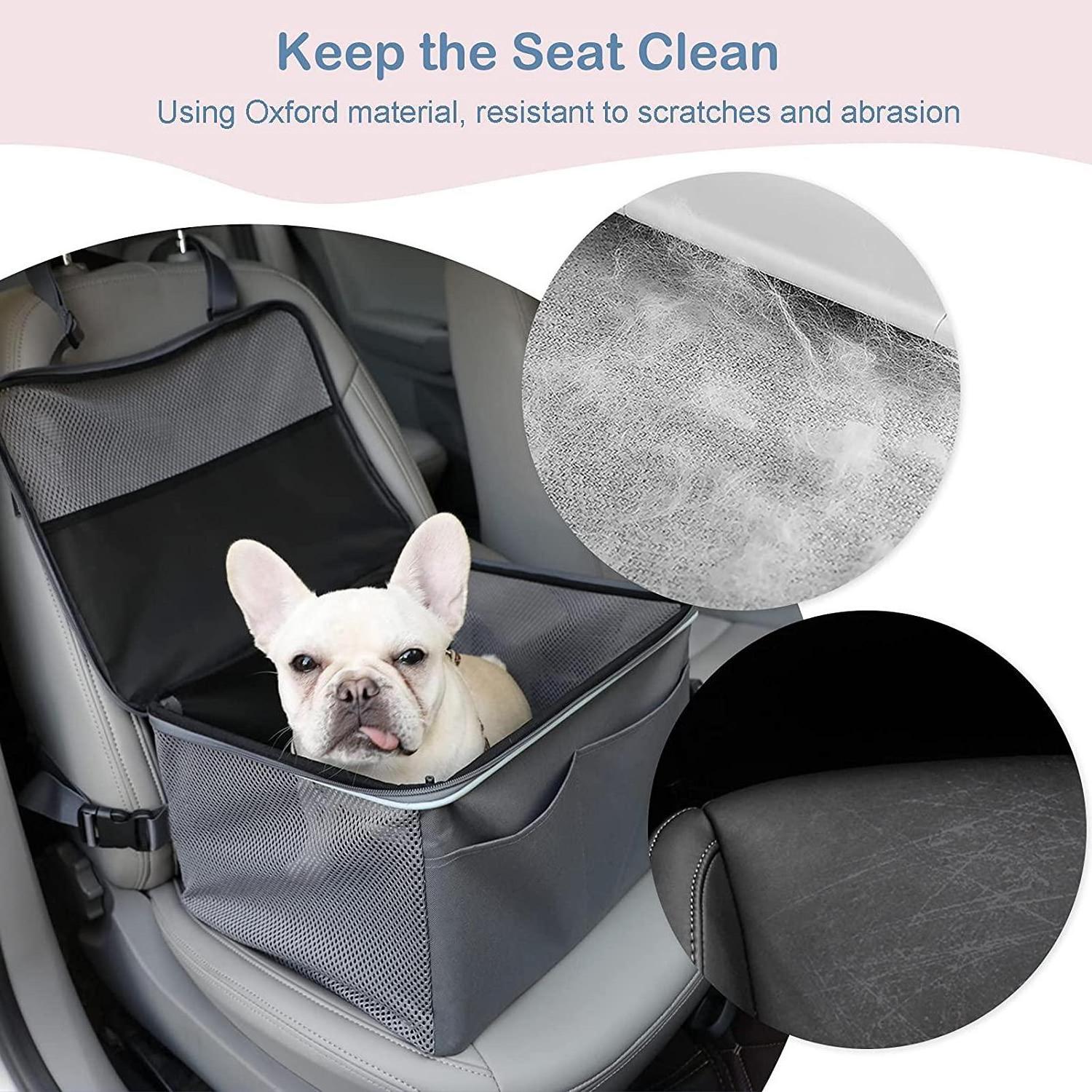 Pet Dog Car Seat, Puppy Pet Car Booster Seats, Doggie Portable Oxford Breathable Folding with Soft Washable Pad Travel Bags