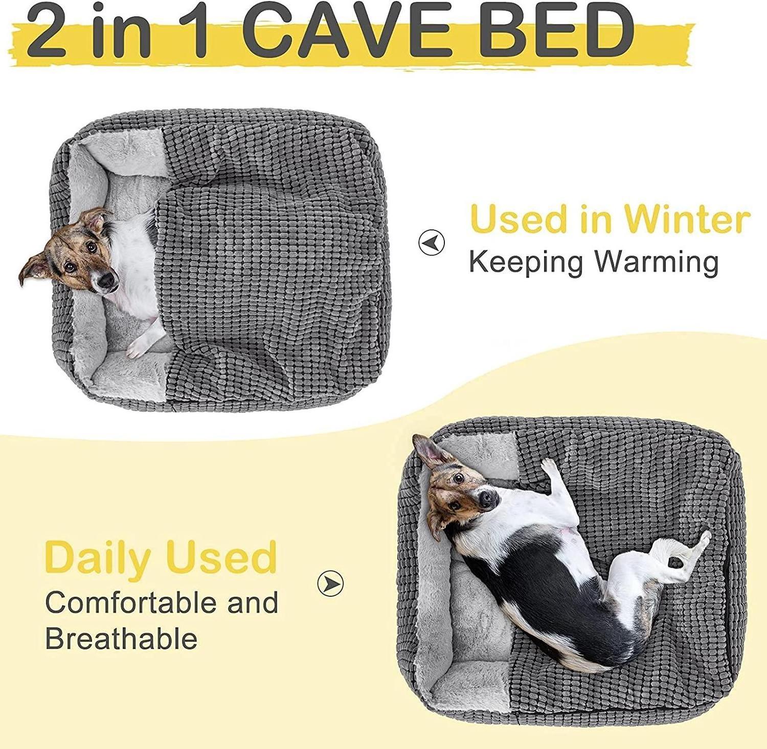 ZYZPET Dog Beds Cave Hooded Blanket Puppy Bed Luxury Cat Beds For Warmth And Machine Washable