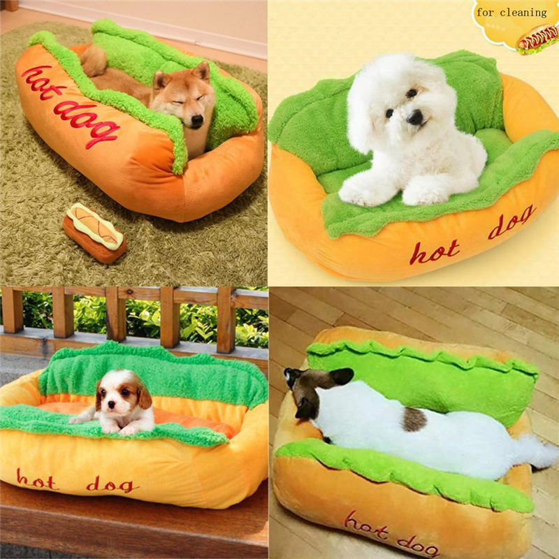 Funny Hot Dog Bed Doggy Beds Kennel Cat Puppy Warm Soft Sofa Mat Basket Blanket Sleeping Bag