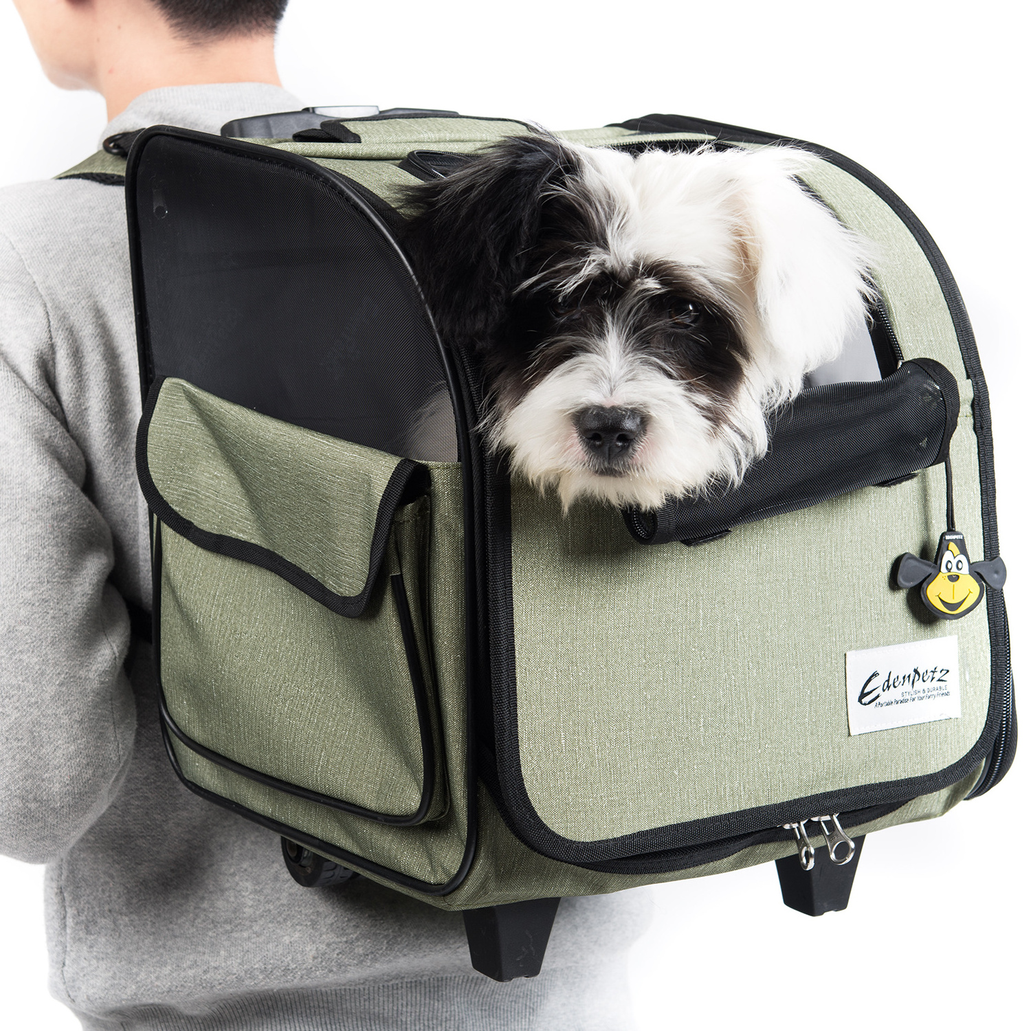 Large Pet Trolley Stroller Foldable Multifunctional Transport Airline Approved Dog Cat Carrier Backpack On Wheels