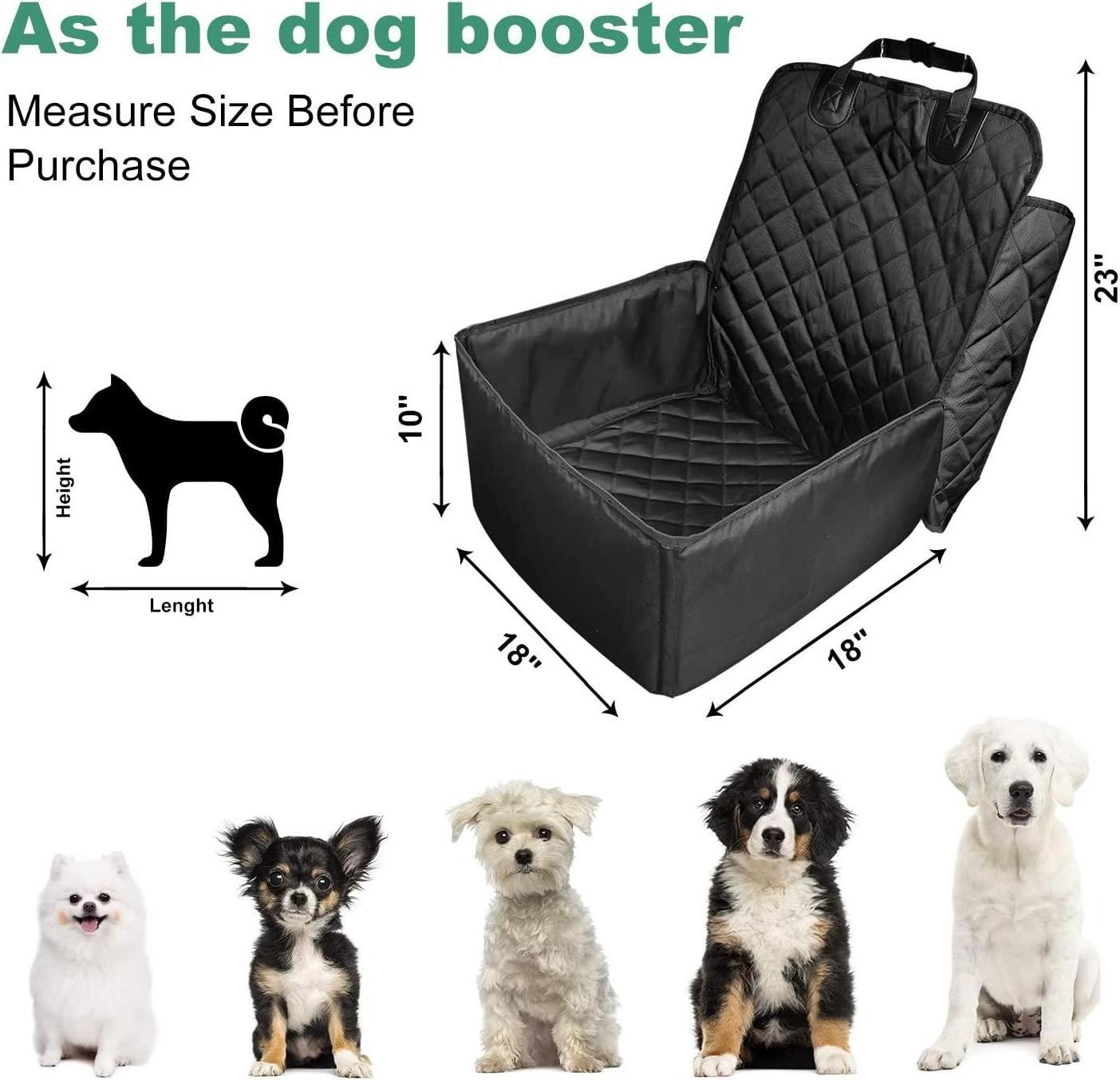 Cover Pet Booster Seat, 2 in 1 Dog Seat Cover for Cars Waterproof Dog Front Seat Cover with Safety Belt(Black)