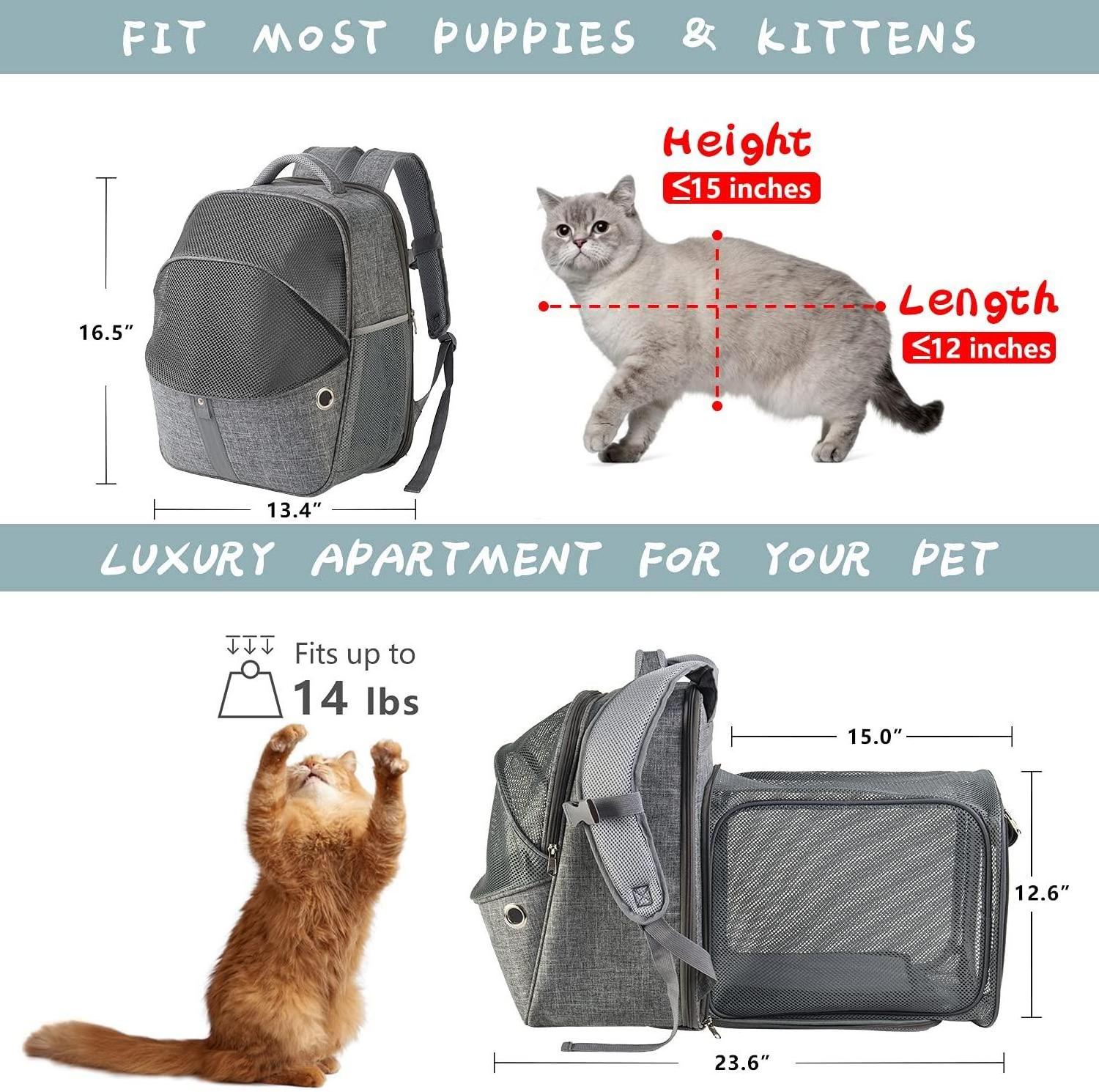 Cat Backpack Expandable Carrier Pet Expandable Backpack for Small Dogs Backpacks Carrier,airline approved pet travel carrier