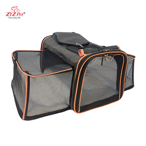 Airline Approved Cat Carrier - 2 Sides Expandable Pet Carrier, Cat Travel Carrier with Soft-Sided Pad, Collapsible Cat Carri