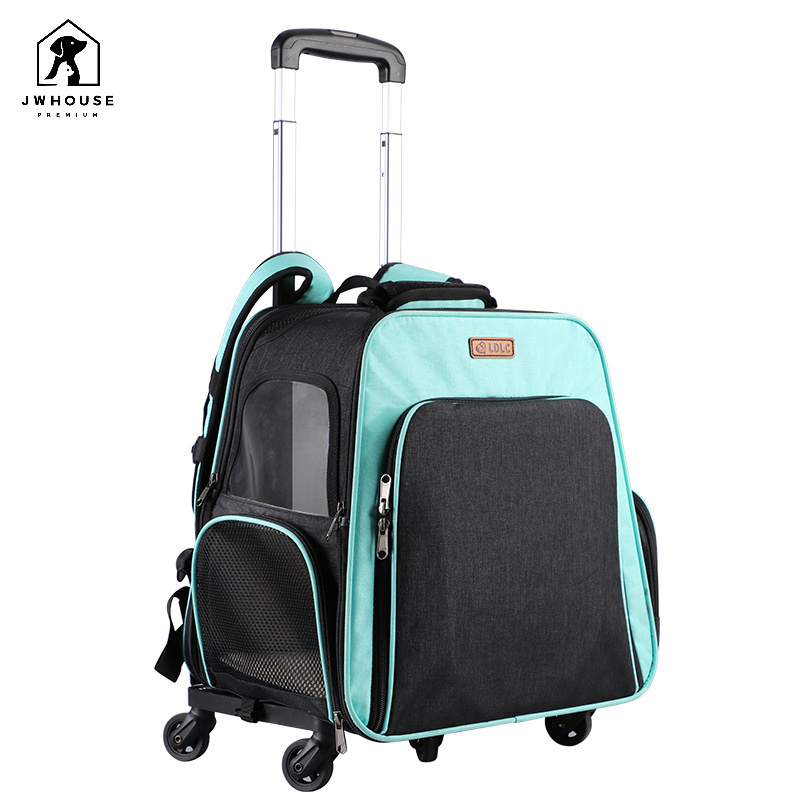 Dog Cat Carrier Draw-bar Box Pet Backpack Dual-use Travel Bags Breathable Mesh Small Dog Cat Chihuahua Carrier Outgoing Bag