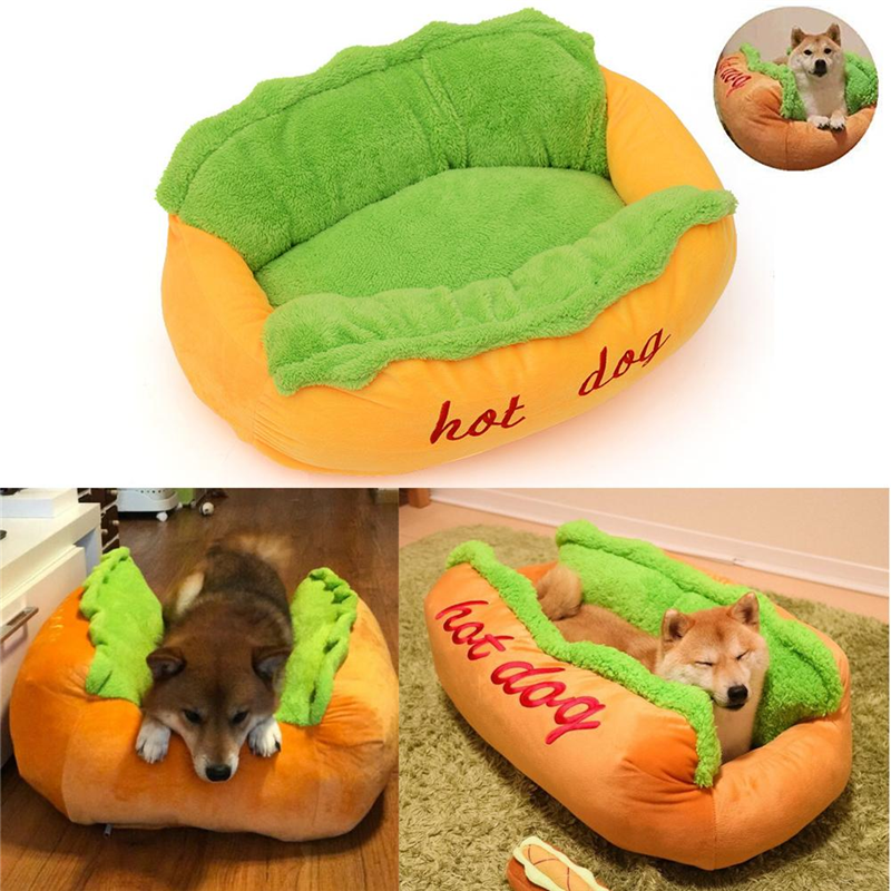 Funny Hot Dog Bed Doggy Beds Kennel Cat Puppy Warm Soft Sofa Mat Basket Blanket Sleeping Bag