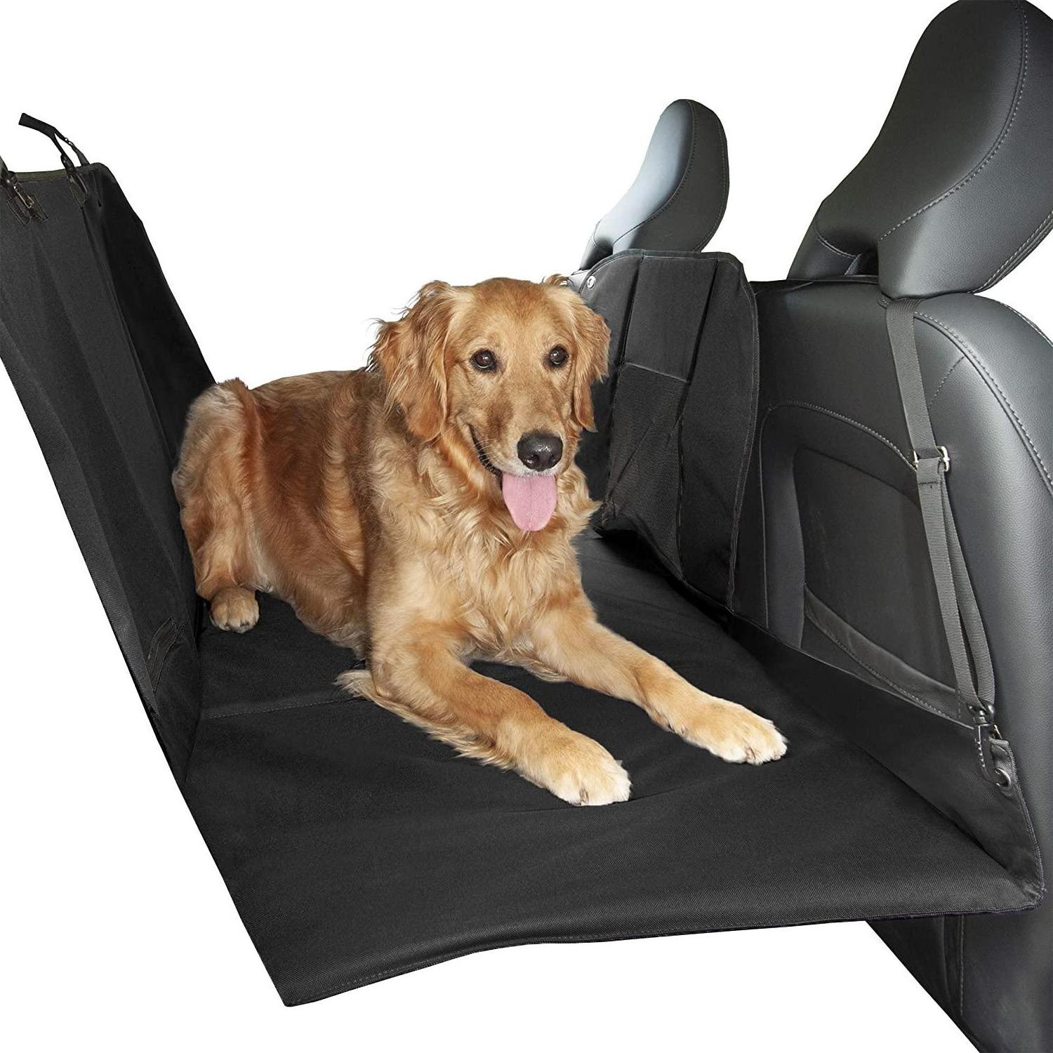 Vehicle Accessory for Dogs and Cats Backseat Cover Car Protector Multi-Panel Platform and Travel Barrier Bag, Black