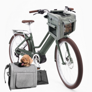 Dog Bike Basket Expandable Soft-Sided Pet Carrier Backpack For Medium Bicycle Pet Carrier