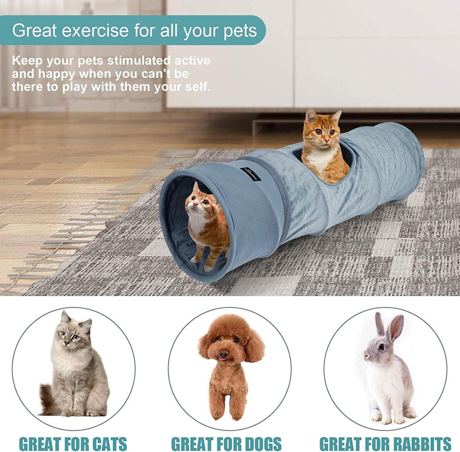 ZYZPET Cat Tunnel Toys Collapsible, Interactive Pet Tube with Fun Balls, Portable Extensible Kitty Indoor Outdoor Toys for Cats