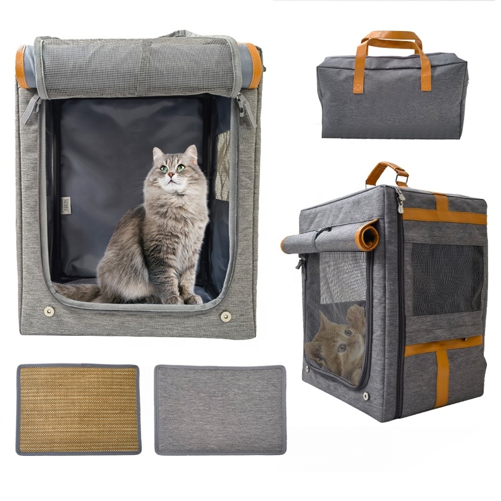 2 in 1 Dog Carrier Backpacks Soft-Sided Pet Travel Carrier, Airline Approved Breathable Cat Purse Font Bag for Outdoor Walking