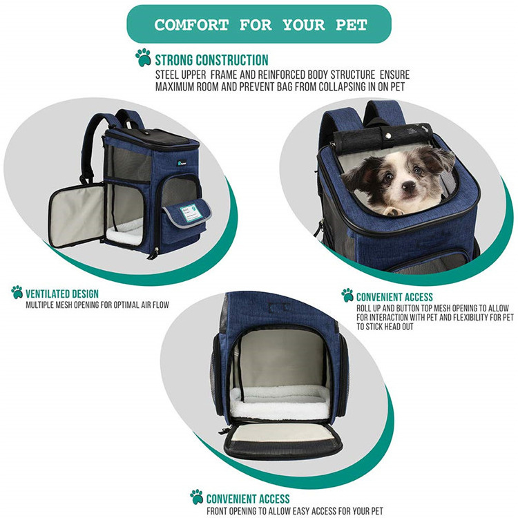 Wholesale Airline Approved Pet Travel Bag Dog Cat Carrier Pet Backpacks For Dogs Cats Hiking Outdoor