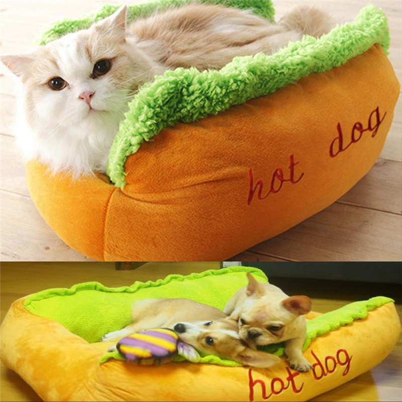 Funny Hot Dog Bed Doggy Beds Kennel Cat Puppy Warm Soft Sofa Mat Basket Blanket Sleeping Bag