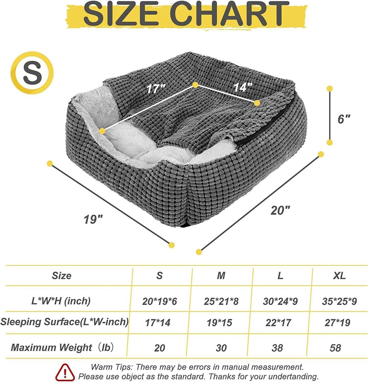 ZYZPET Dog Beds Cave Hooded Blanket Puppy Bed Luxury Cat Beds For Warmth And Machine Washable