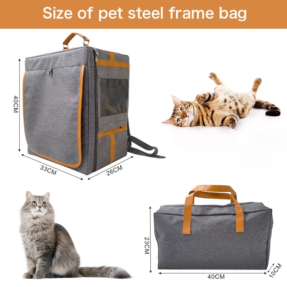 2 in 1 Dog Carrier Backpacks Soft-Sided Pet Travel Carrier, Airline Approved Breathable Cat Purse Font Bag for Outdoor Walking