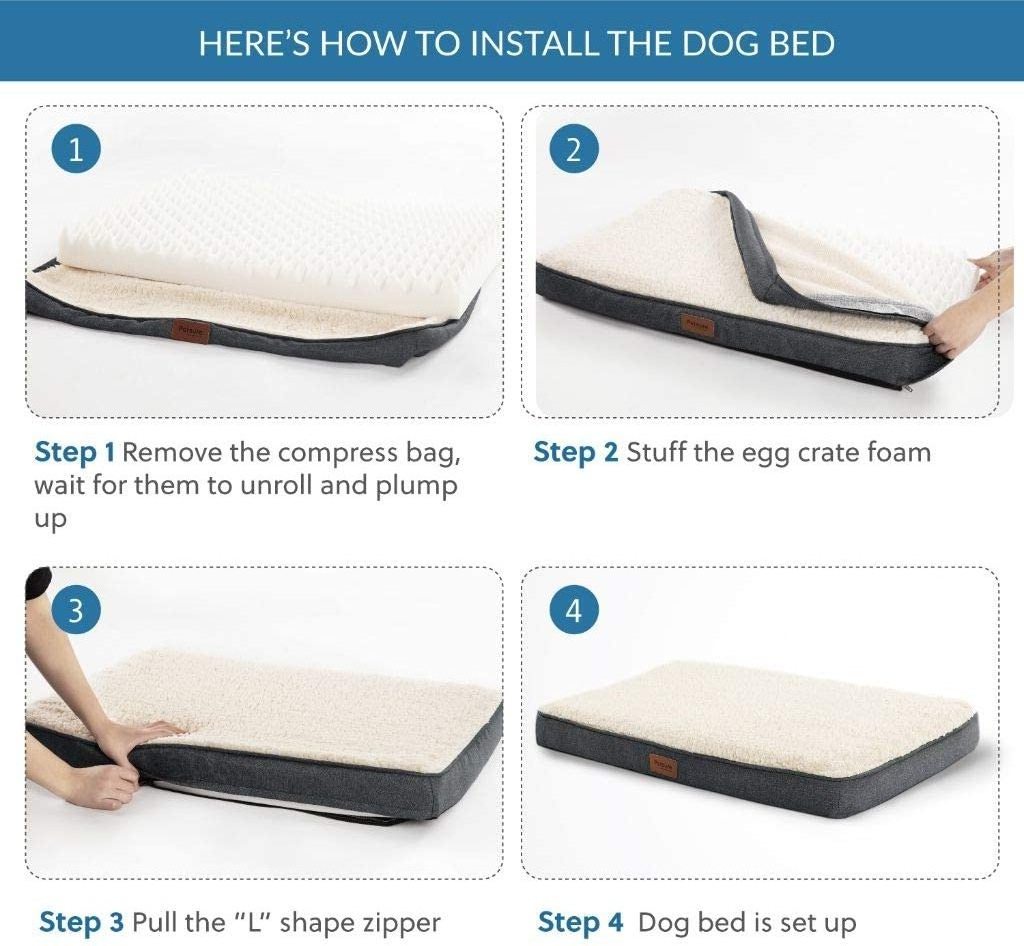 Large Dog Bed Big Orthopedic Dog Bed With Removable Washable Cover Egg Crate Foam Pet Bed Mat