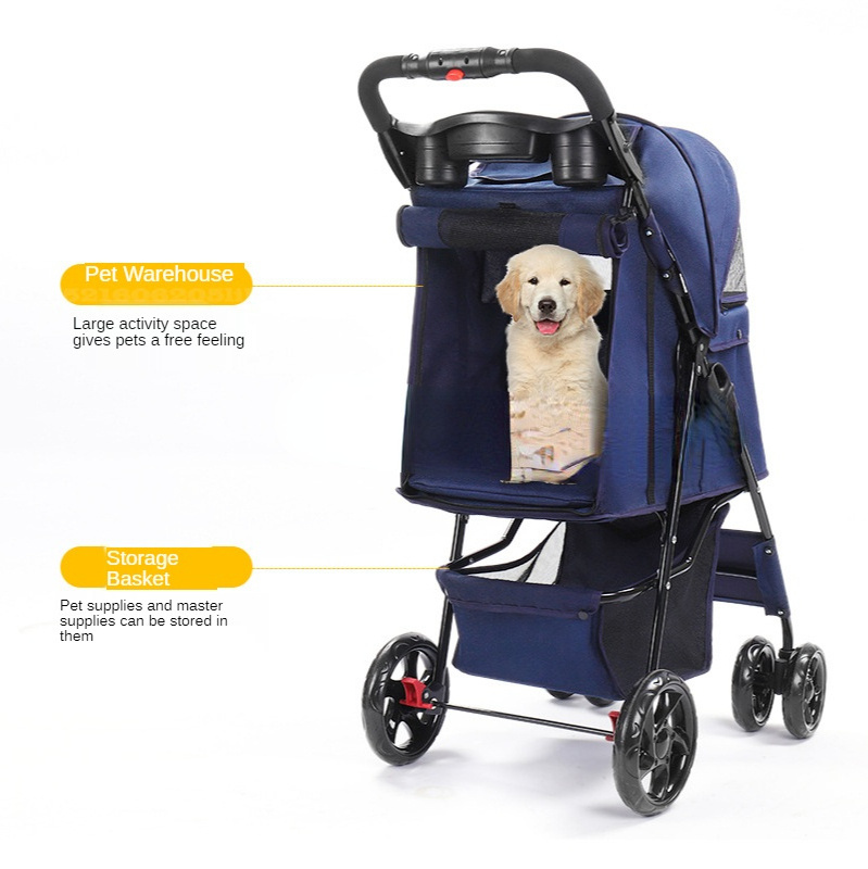 3 Wheels Pet Stroller Lightweight Folding Pet Stroller Dog out door Wagon Large Space Dog Car Carrier for 15kg