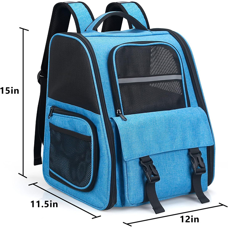 Pet Backpack Carrier TSA Airline Approved Foldable Waterproof Two Way Entry Cat Backpack Carrier 4 Storage Bags