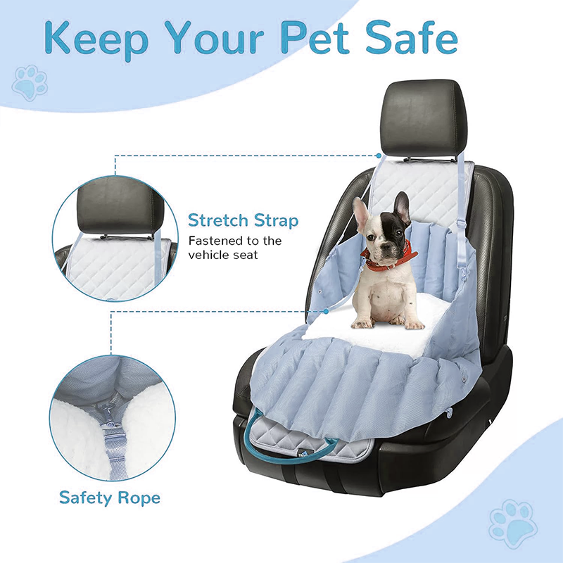 JW PET Detachable Soft Dog Booster Seat Dog Car Seat Portable Dog Car Travel Carrier Bed For Front Seat