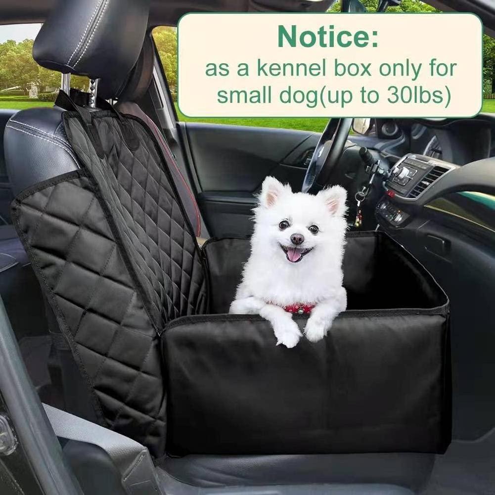 Cover Pet Booster Seat, 2 in 1 Dog Seat Cover for Cars Waterproof Dog Front Seat Cover with Safety Belt(Black)