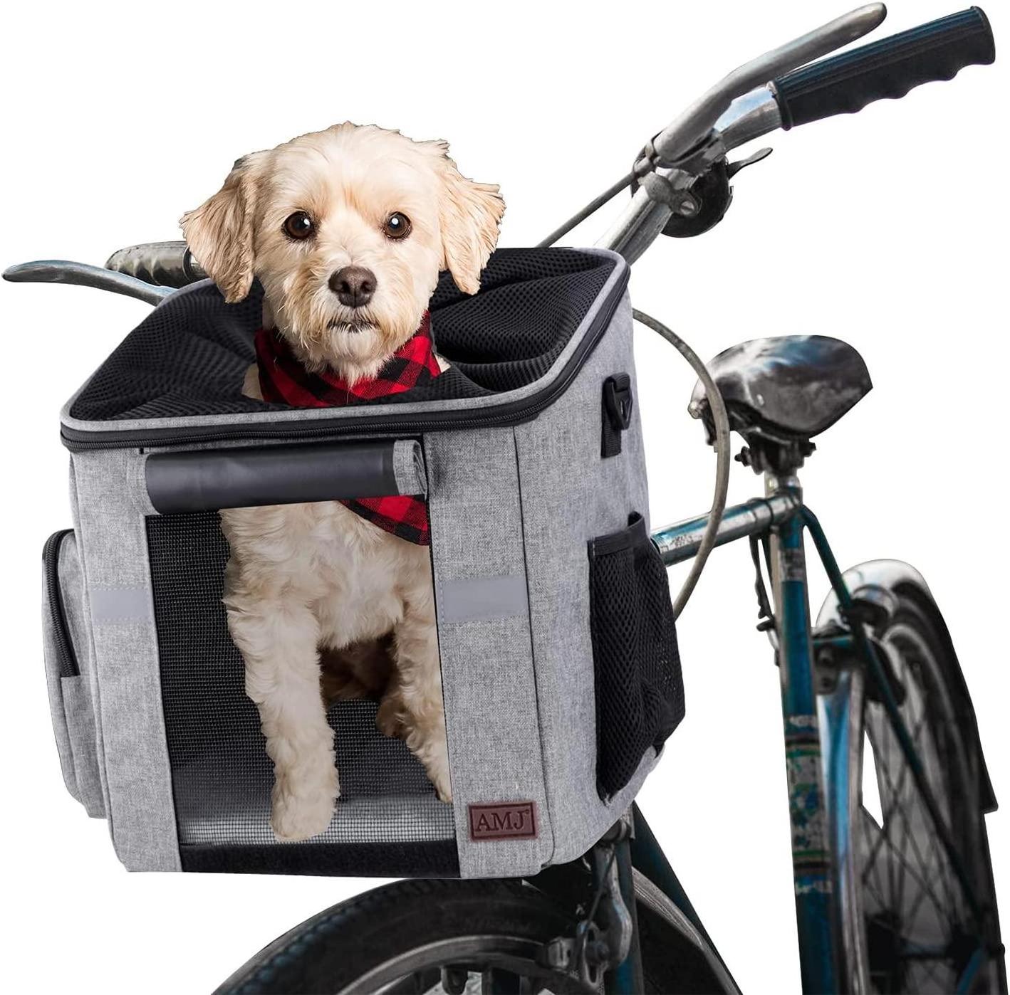 Cat Backpack Carrier Dog Bicycle Basket, Airline Approved Pet Backpack for Collapsible Bowl and Inner Safety Strap for Travel