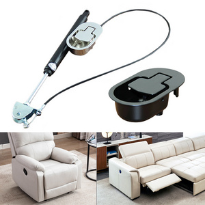 Best Seller Exposed Cable Length 4.9inch Couch Recliner Sofa Chair Handle Replacement Parts with Cable Release Lever Pull Metal