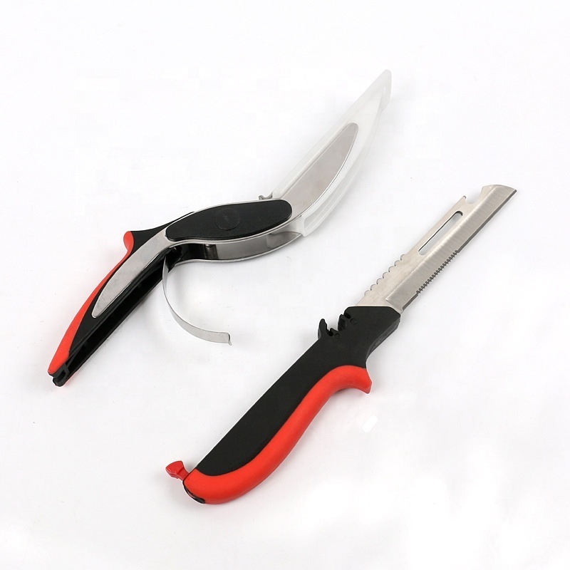 Cutter 2 IN 1 Kitchen Knife and Chopping Board Easy Cook Scissors Smart cutter scissors for kitchen