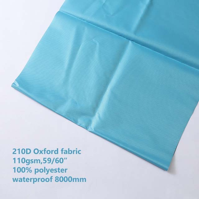 outdoor umbrella fabric 100% polyester oxford fabric 210D  black rubber full blackout coating waterproof 8000mm fabric