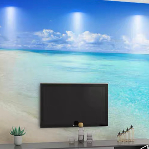 Modern simple wall cloth 3d TV wall background wallpaper stereoscopic ocean dream bedroom wall covering