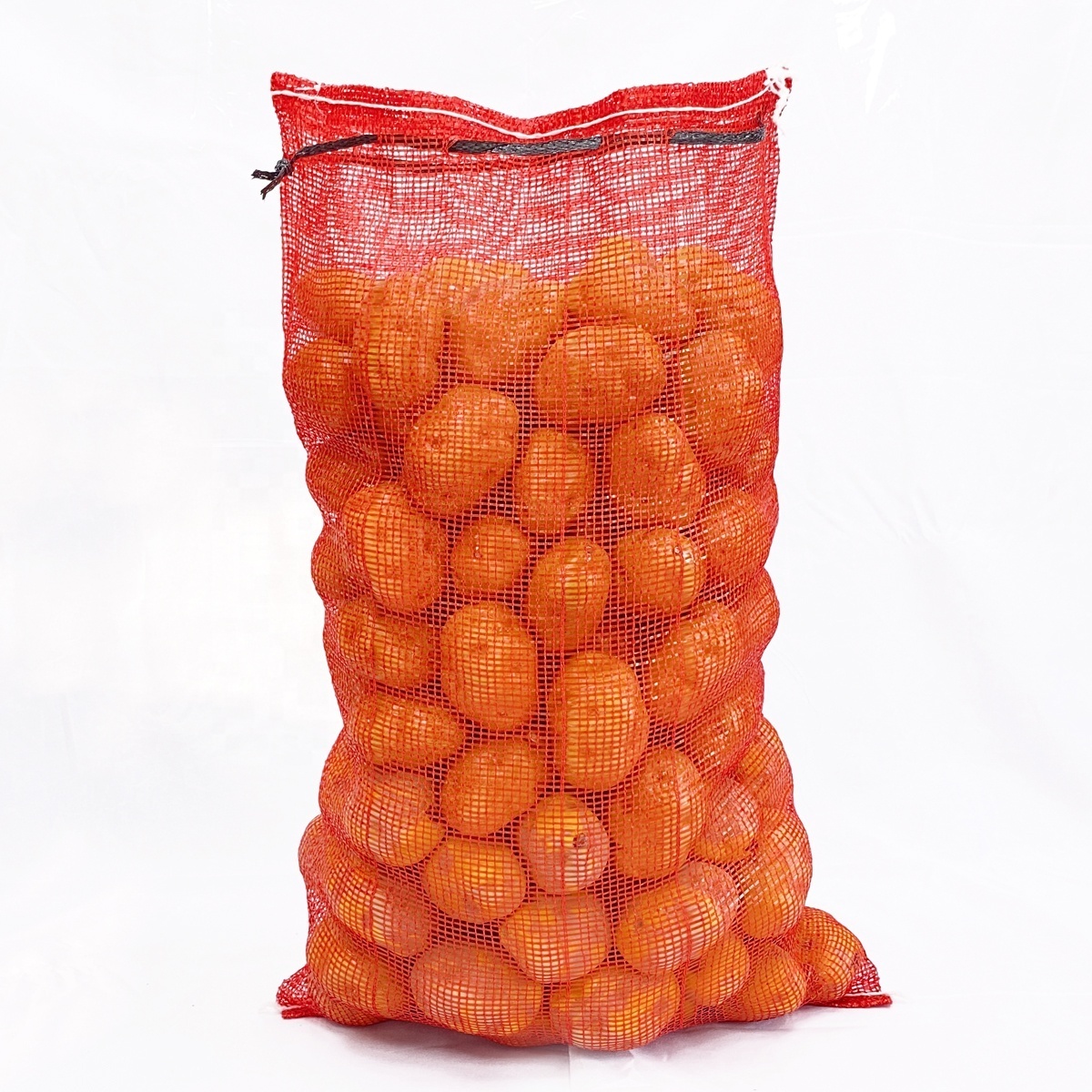 PP Recycled Customized 50x80cm Potato Firewood Red Leno Onion Packaging Mesh Bag 25kg 10kg