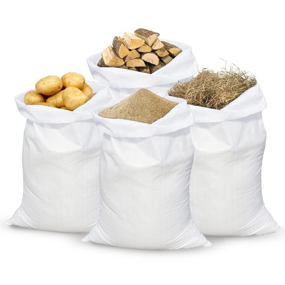 Flour Rice Sand Grain Feed Bag 10KG 25KG 50KG Packaging Bags Poly PP Woven Bag For Feed Chemical Fertilizer