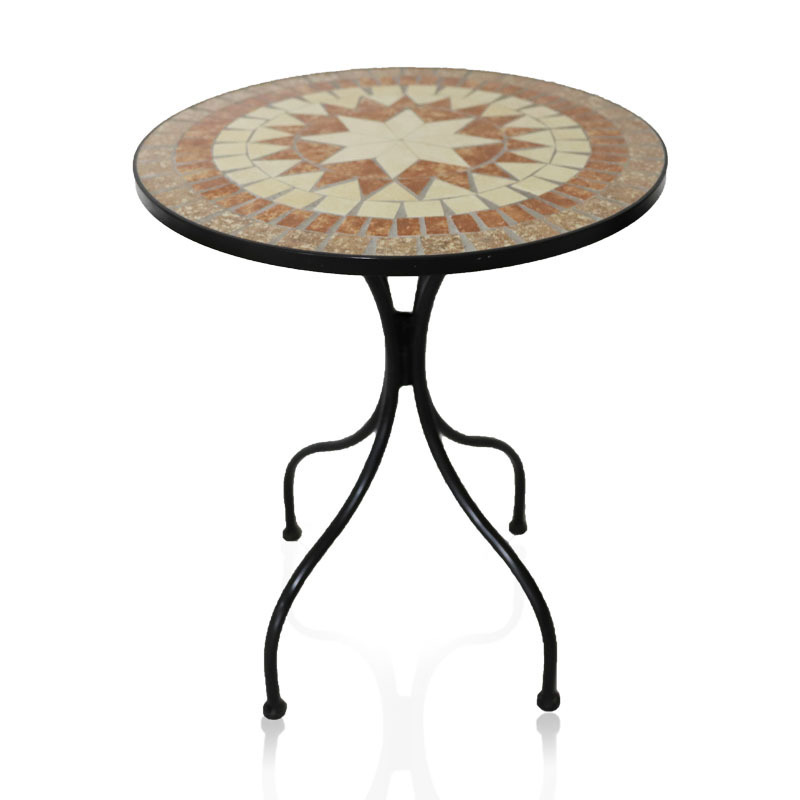 Dia 60cm metal round mosaic top outdoor and indoor garden side table