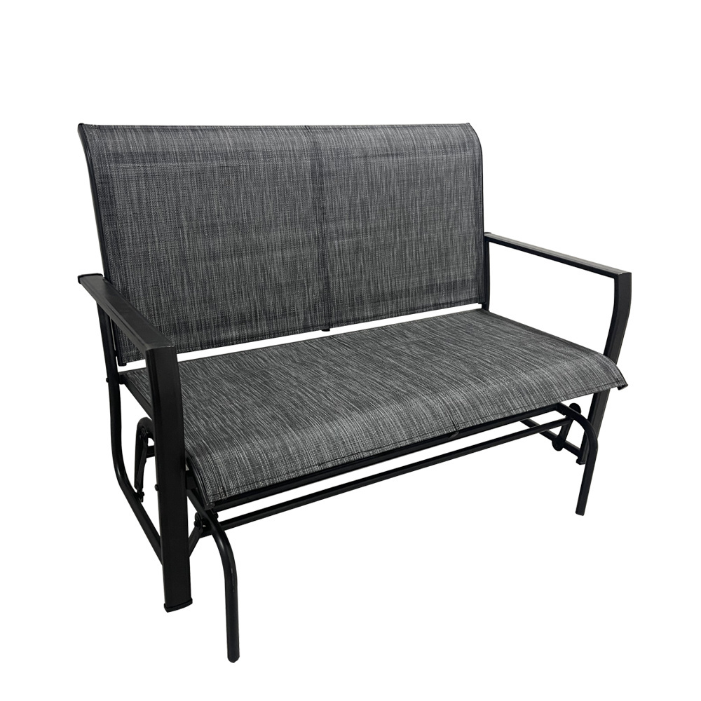 Single Seat Outdoor Rocking Glider Bench Patio Double Swing Rocking Chair w/Power Coated Steel Frame for Backyard Garden