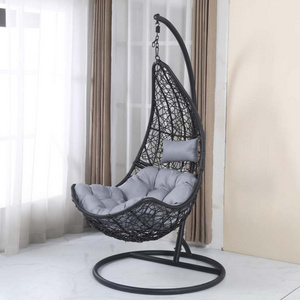 best seller patio PE rattan hanging chair swing PE wicker outdoor hanging chair basket egg swing outdoor furniture garden sets