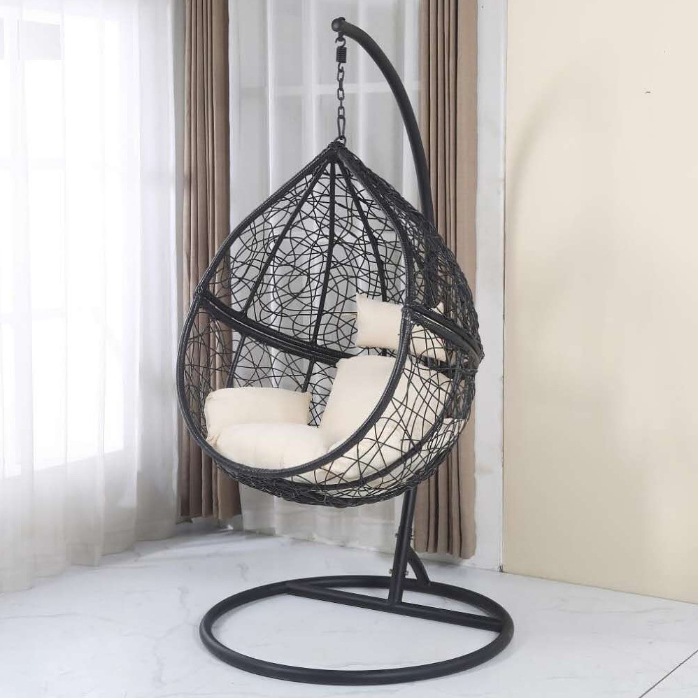 best seller patio PE rattan hanging chair swing PE wicker outdoor hanging chair basket egg swing outdoor furniture garden sets