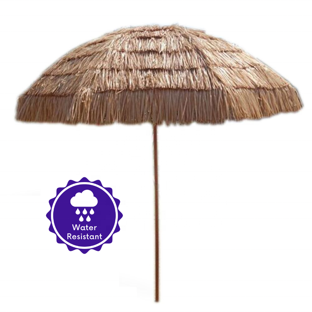 natural color patio palm beach umbrella plastic hawaii  tiki inclinable thatch outdoor straw umbrella