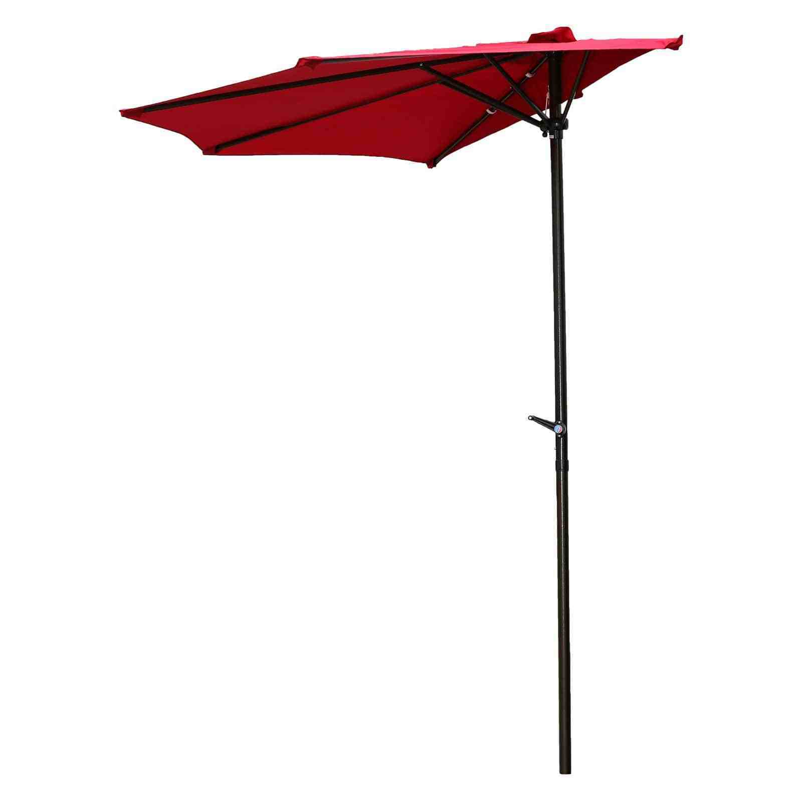 2.7m/3m Hand Rocker Crank Umbrella Balcony Wall Umbrella Garden Market Half Umbrella