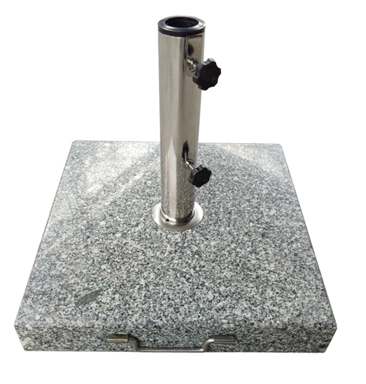 35KG Marble Umbrella Base With Stainless Steel Hand Ring Granite Umbrella Base Adapter With 4 Wheels