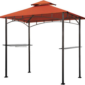 5x8 Grill Gazebo Shelter for Patio and Outdoor Backyard BBQ's, Double Tier Soft Top Canopy and Steel Frame with Bar Counters, Bo