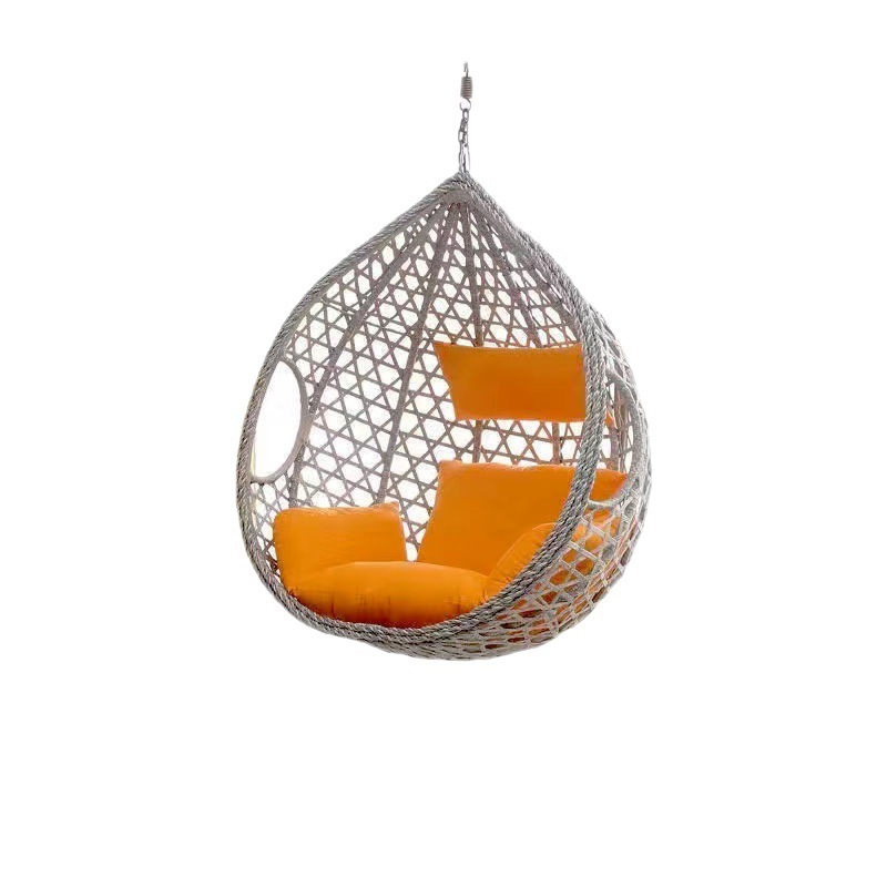 Wicker woven balcony hanging chair lazy adult family cradle chair indoor hanging single double person hanging basket Bird's nest