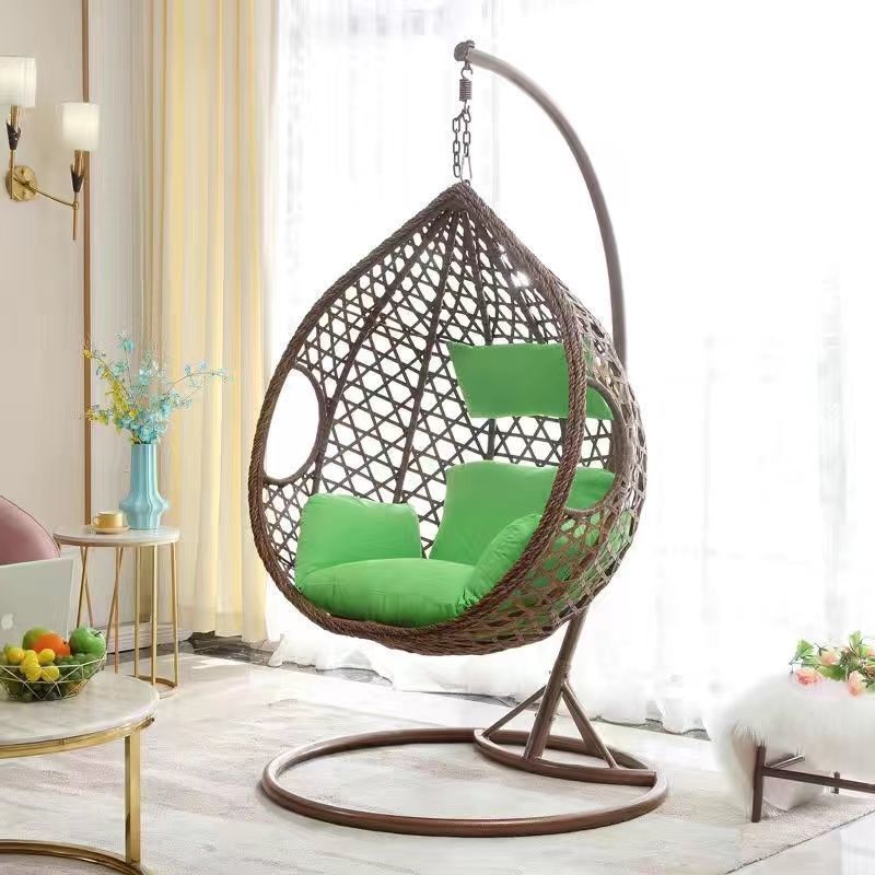 Wicker woven balcony hanging chair lazy adult family cradle chair indoor hanging single double person hanging basket Bird's nest