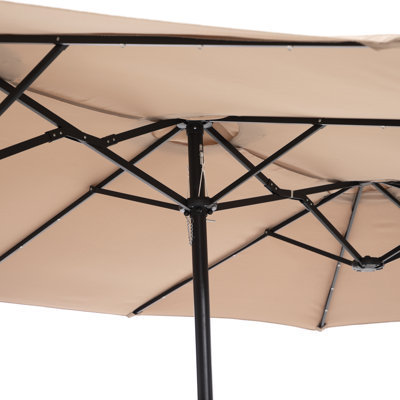 180'' x 108'' Rectangular Lighted Market Umbrella  15 ft patio twin umbrella double-sided market