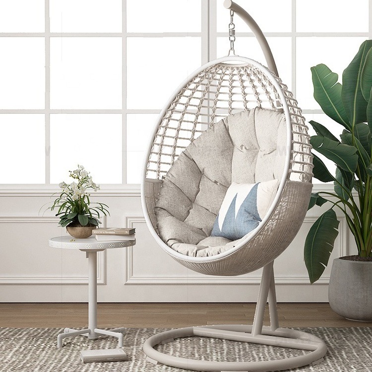 Casual hanging basket rattan chair adult indoor swing Nordic outdoor balcony rattan woven lazy hanging chair